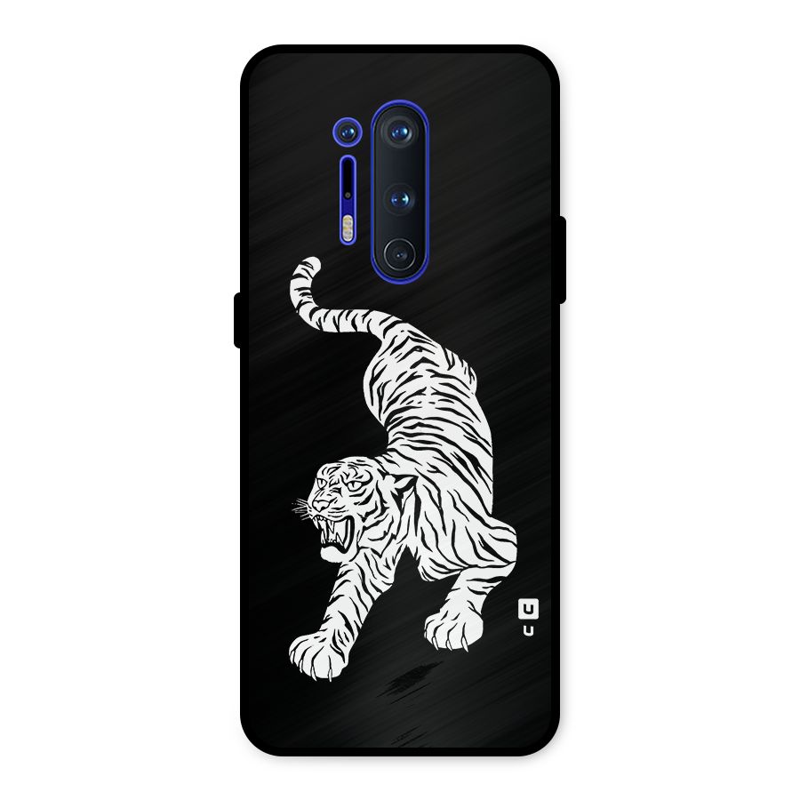Bengal Tiger Stencil Art Metal Back Case for OnePlus 8 Pro