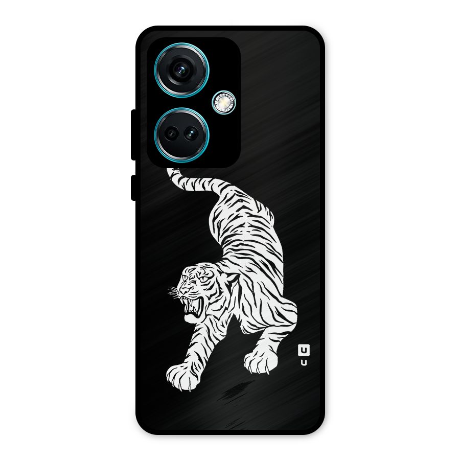 Bengal Tiger Stencil Art Metal Back Case for OnePlus Nord CE 3 5G
