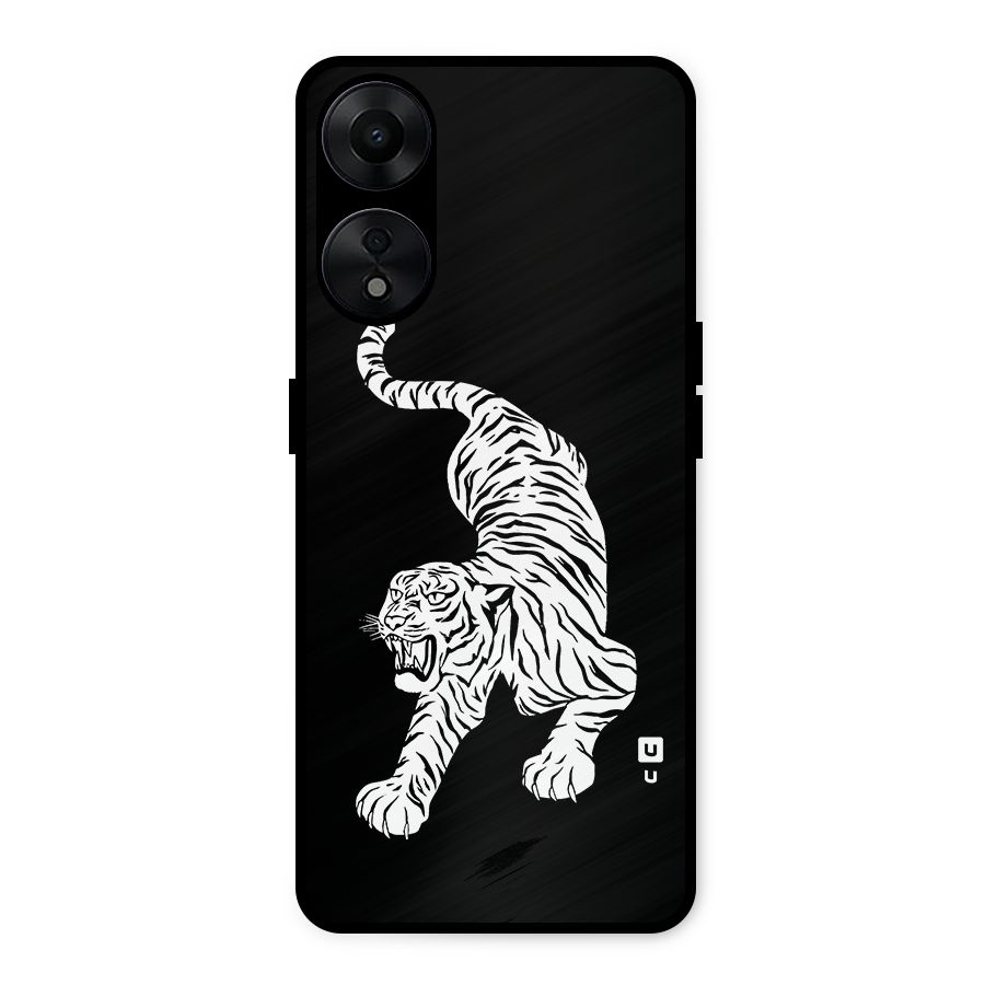 Bengal Tiger Stencil Art Metal Back Case for Oppo A78 5G