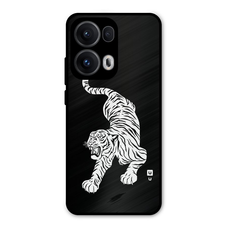 Bengal Tiger Stencil Art Metal Back Case for Oppo Reno13 Pro