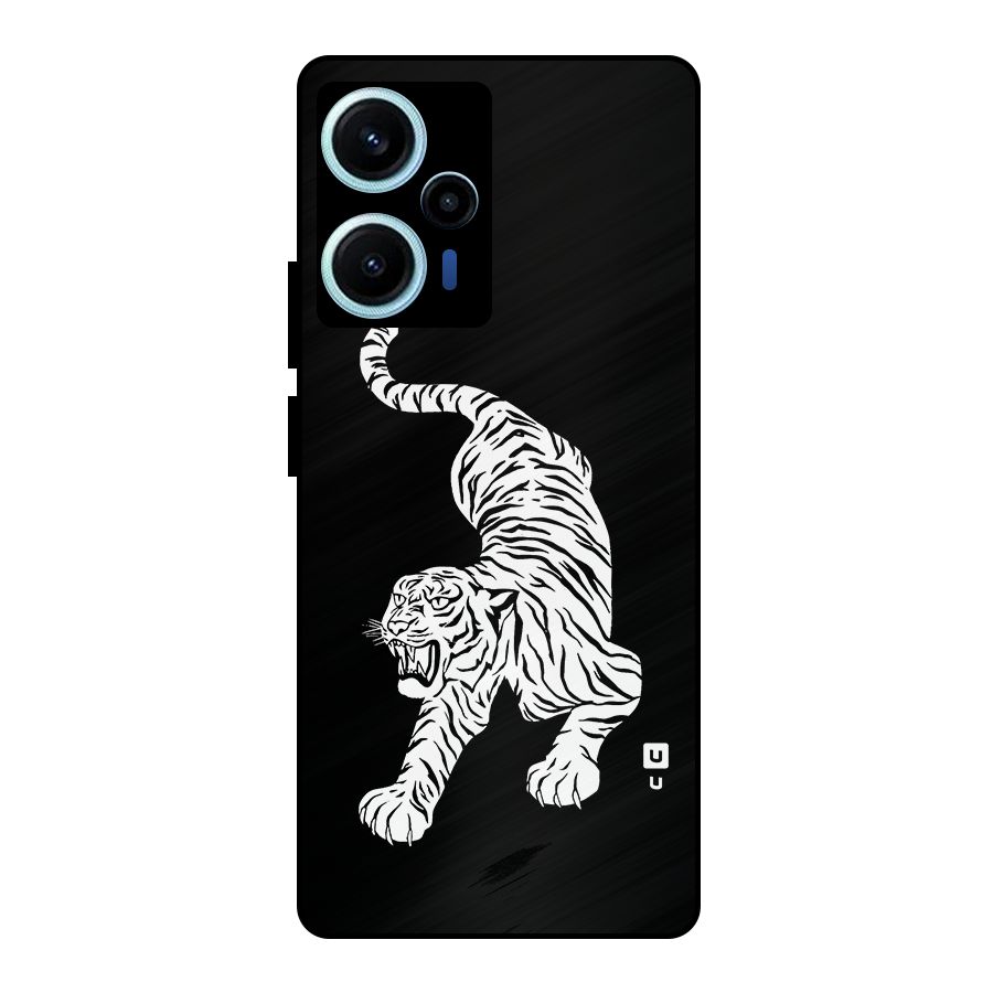Bengal Tiger Stencil Art Metal Back Case for Poco F5