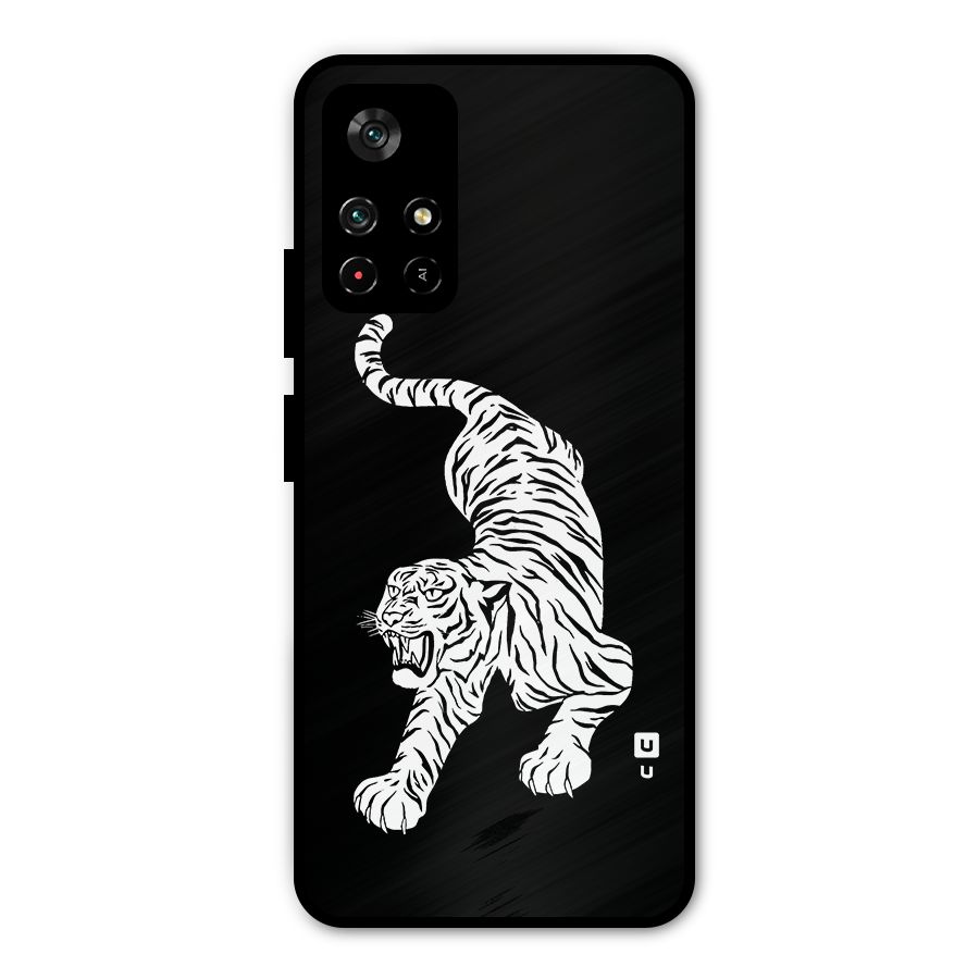 Bengal Tiger Stencil Art Metal Back Case for Poco M4 Pro 5G