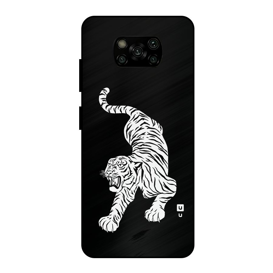 Bengal Tiger Stencil Art Metal Back Case for Poco X3