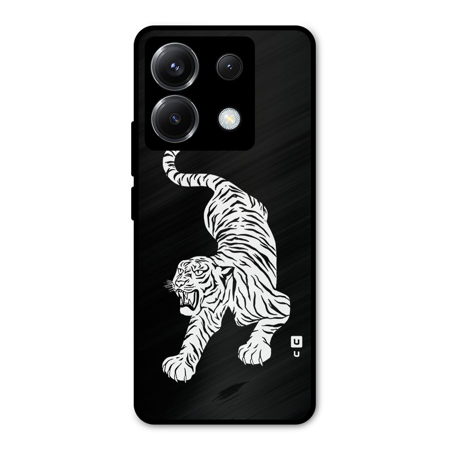 Bengal Tiger Stencil Art Metal Back Case for Poco X6