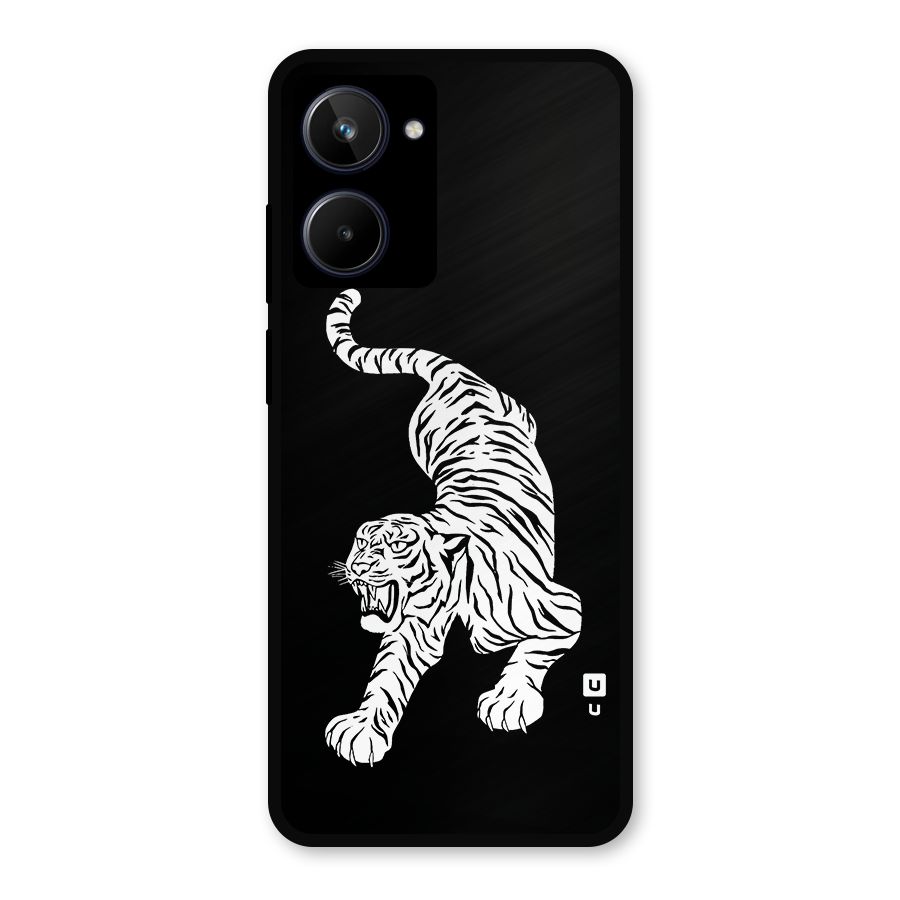 Bengal Tiger Stencil Art Metal Back Case for Realme 10