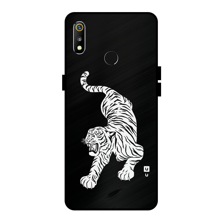 Bengal Tiger Stencil Art Metal Back Case for Realme 3i