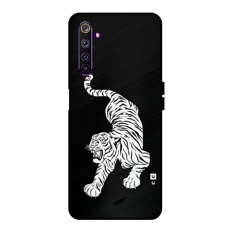 Bengal Tiger Stencil Art Metal Back Case for Realme 6 Pro