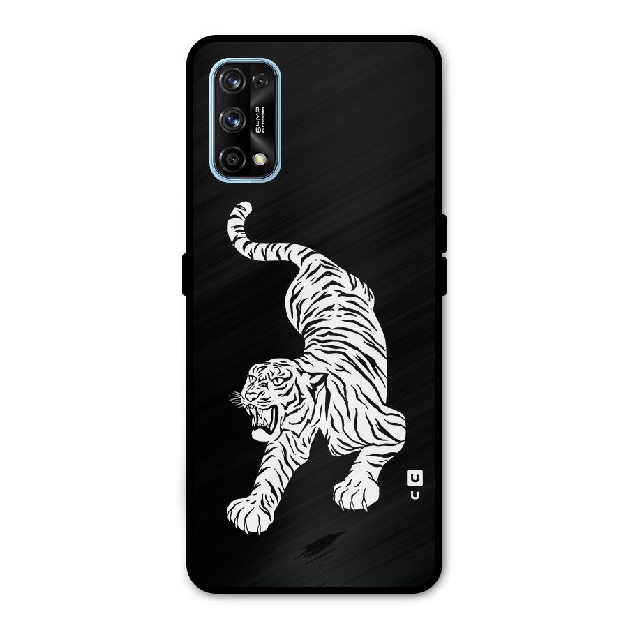 Bengal Tiger Stencil Art Metal Back Case for Realme 7 Pro