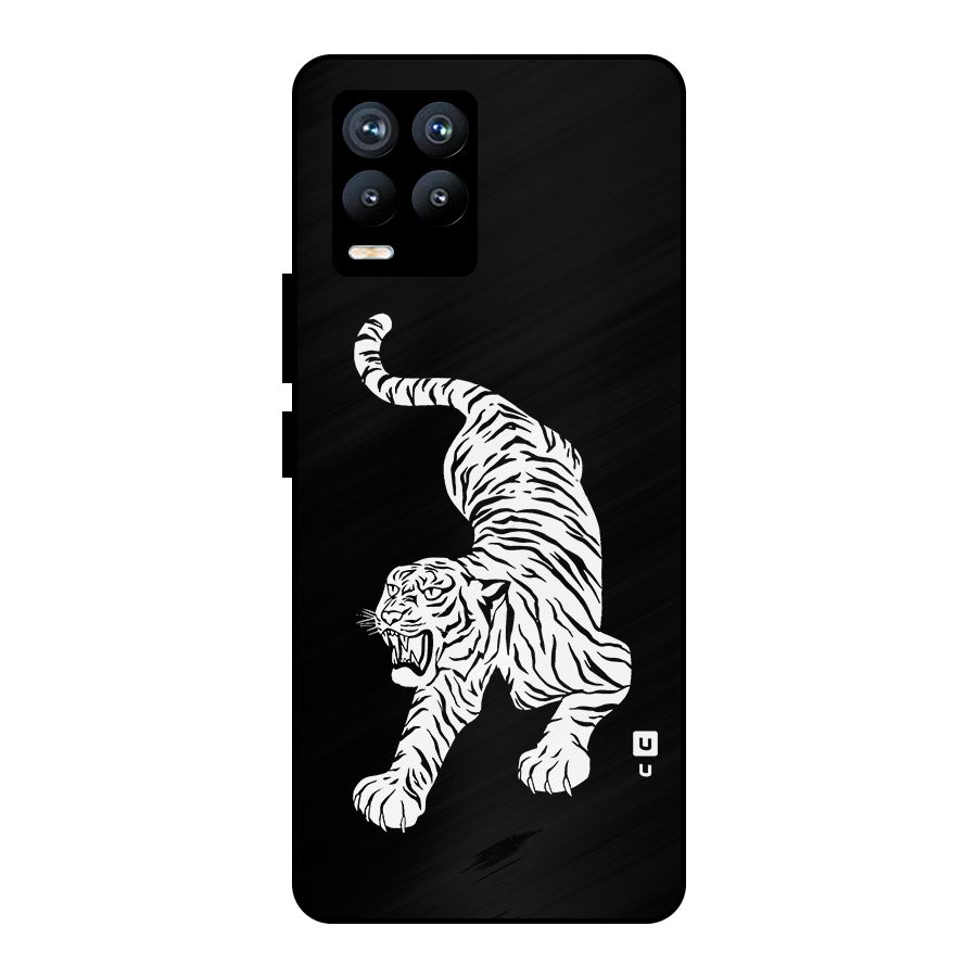 Bengal Tiger Stencil Art Metal Back Case for Realme 8 Pro