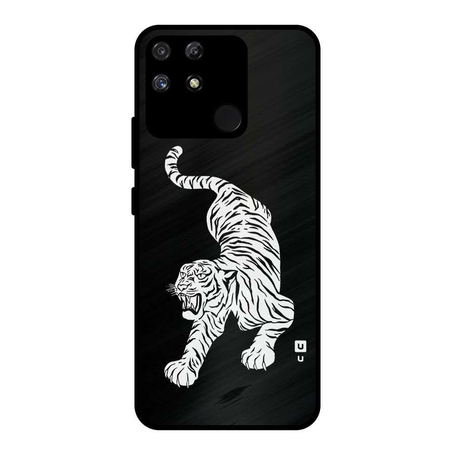 Bengal Tiger Stencil Art Metal Back Case for Realme Narzo 50A