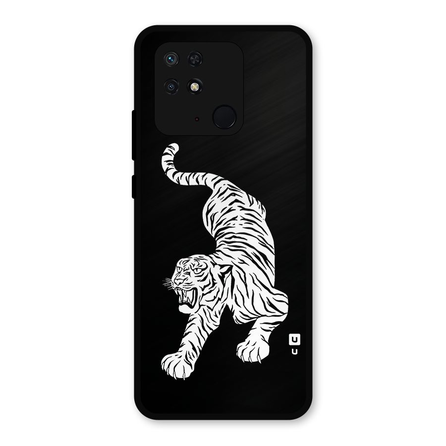 Bengal Tiger Stencil Art Metal Back Case for Redmi 10