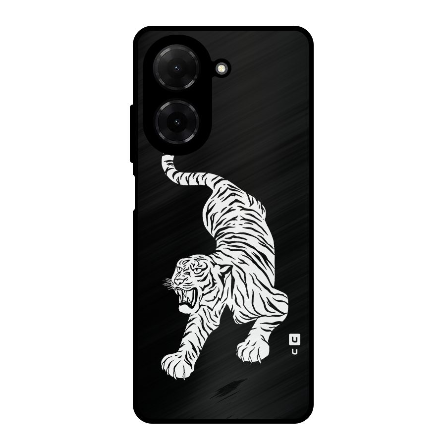 Bengal Tiger Stencil Art Metal Back Case for Redmi A5 4G