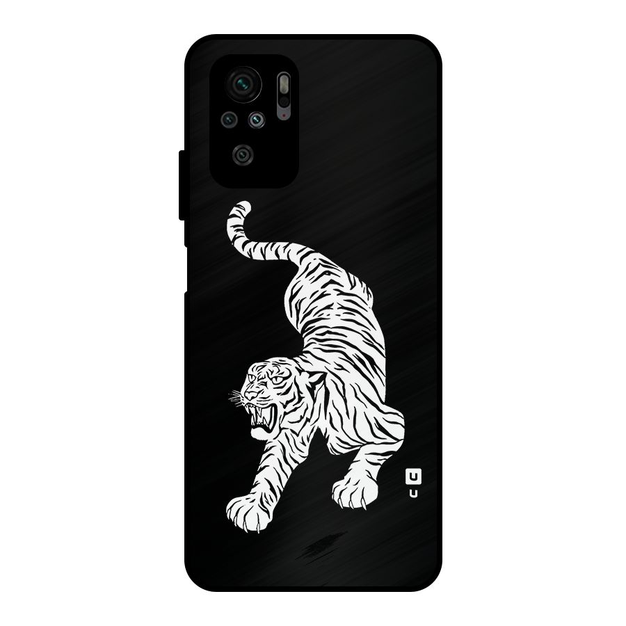 Bengal Tiger Stencil Art Metal Back Case for Redmi Note 10S