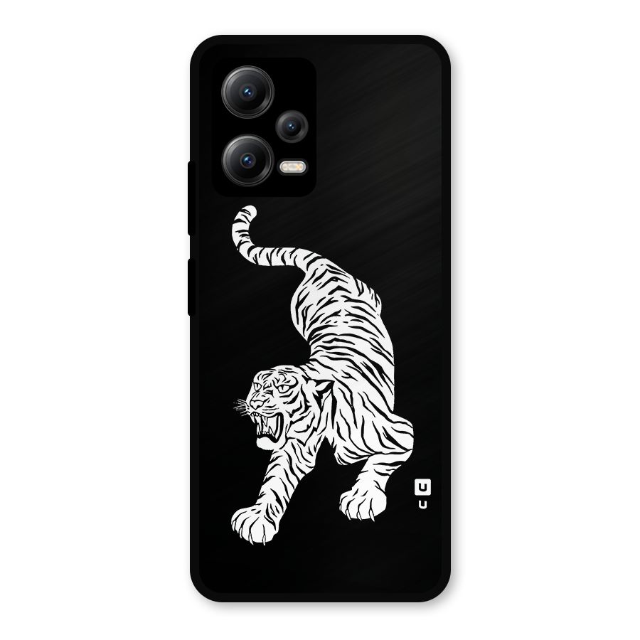 Bengal Tiger Stencil Art Metal Back Case for Redmi Note 12 5G