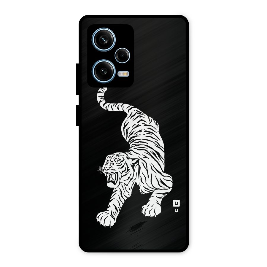 Bengal Tiger Stencil Art Metal Back Case for Redmi Note 12 Pro