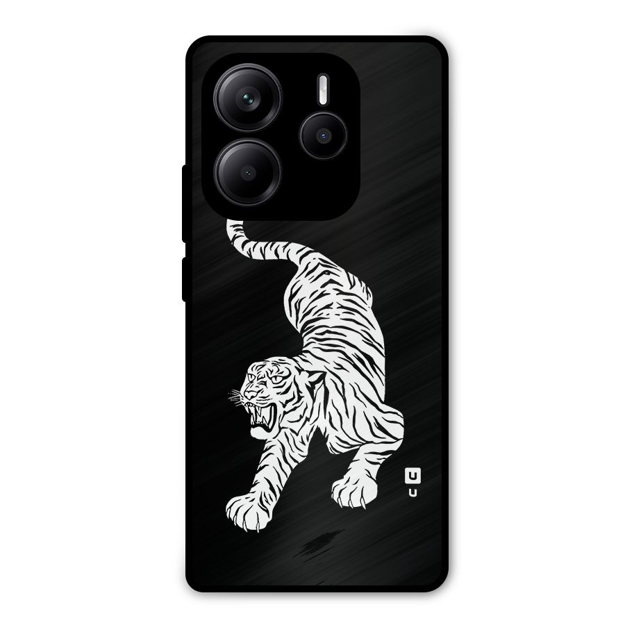 Bengal Tiger Stencil Art Metal Back Case for Redmi Note 14 5G