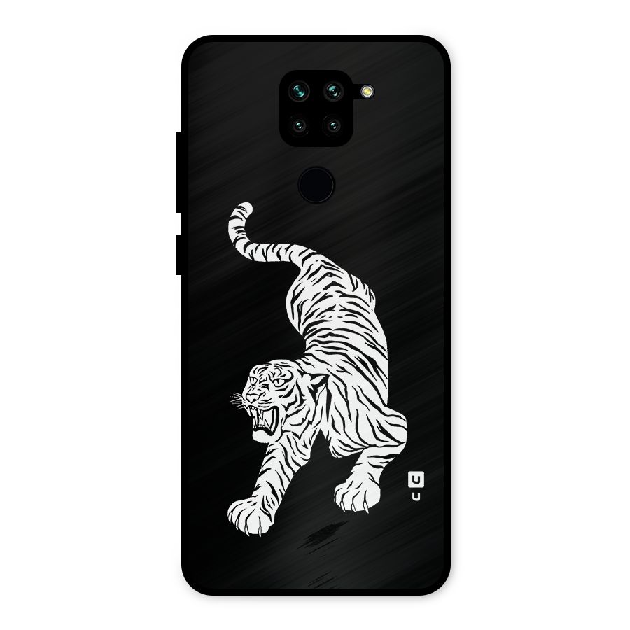 Bengal Tiger Stencil Art Metal Back Case for Redmi Note 9