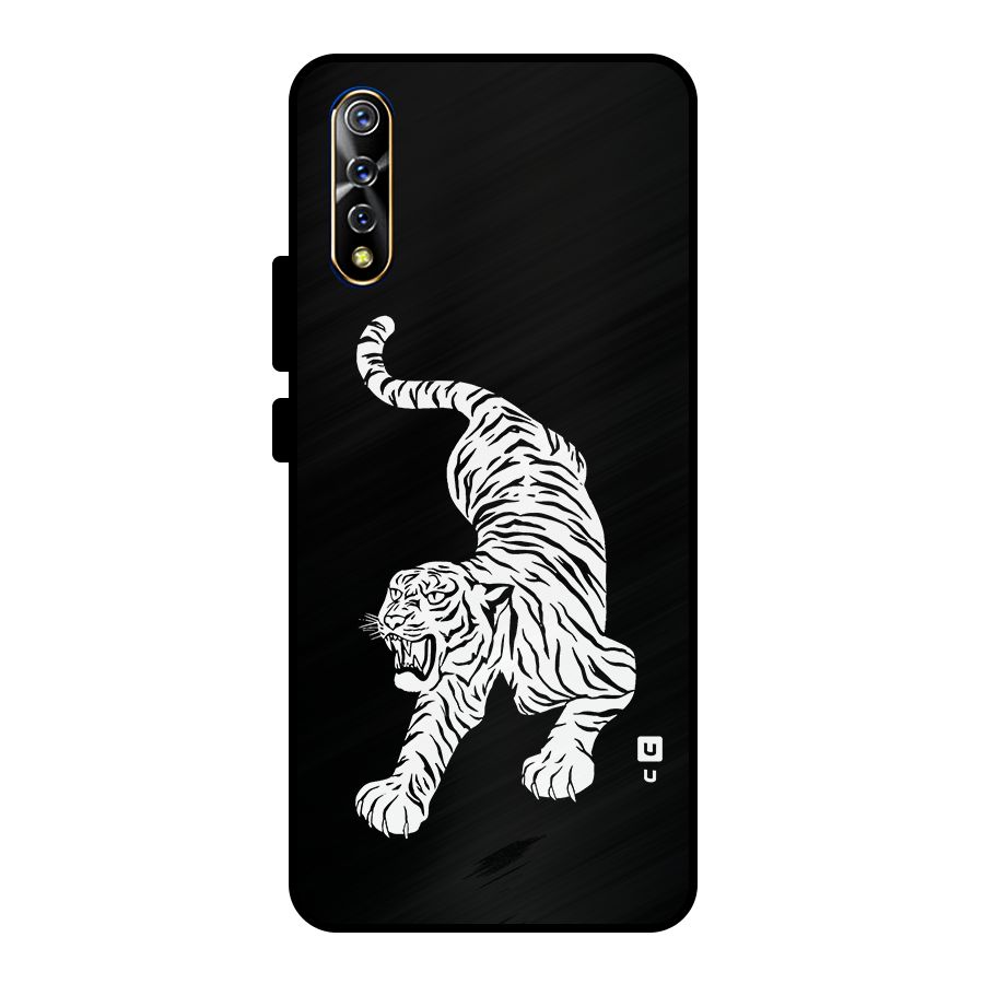 Bengal Tiger Stencil Art Metal Back Case for Vivo S1