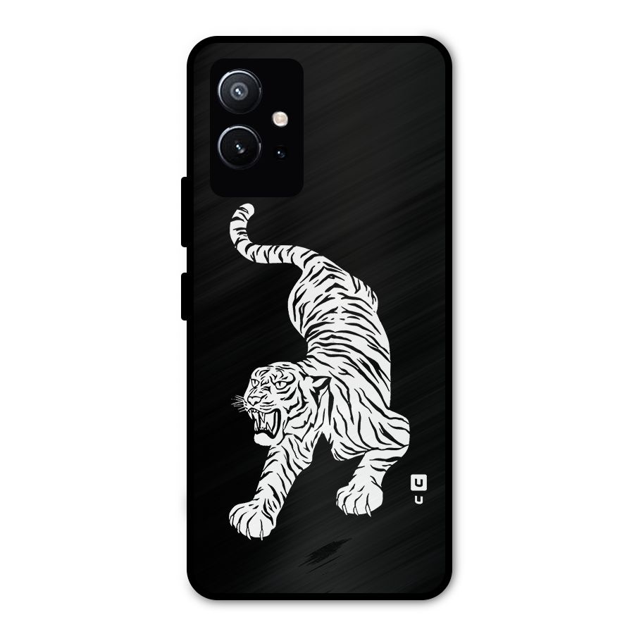 Bengal Tiger Stencil Art Metal Back Case for Vivo T1 5G