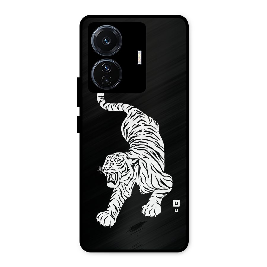 Bengal Tiger Stencil Art Metal Back Case for Vivo T1 Pro