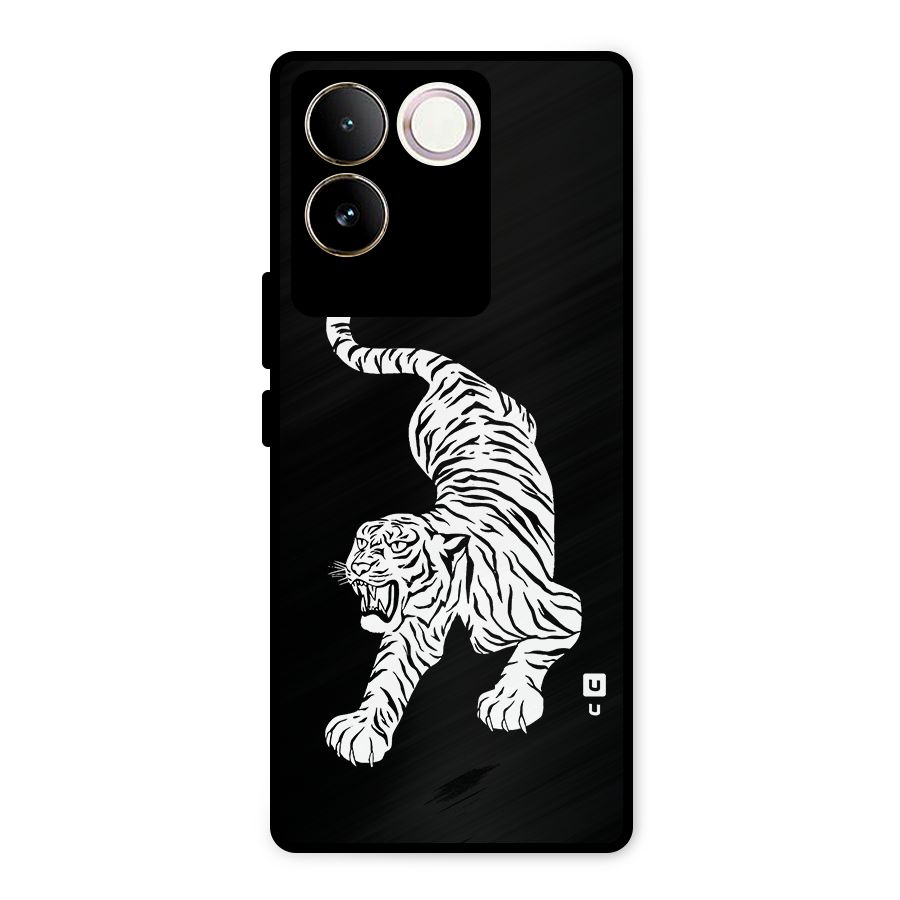 Bengal Tiger Stencil Art Metal Back Case for Vivo T2 Pro