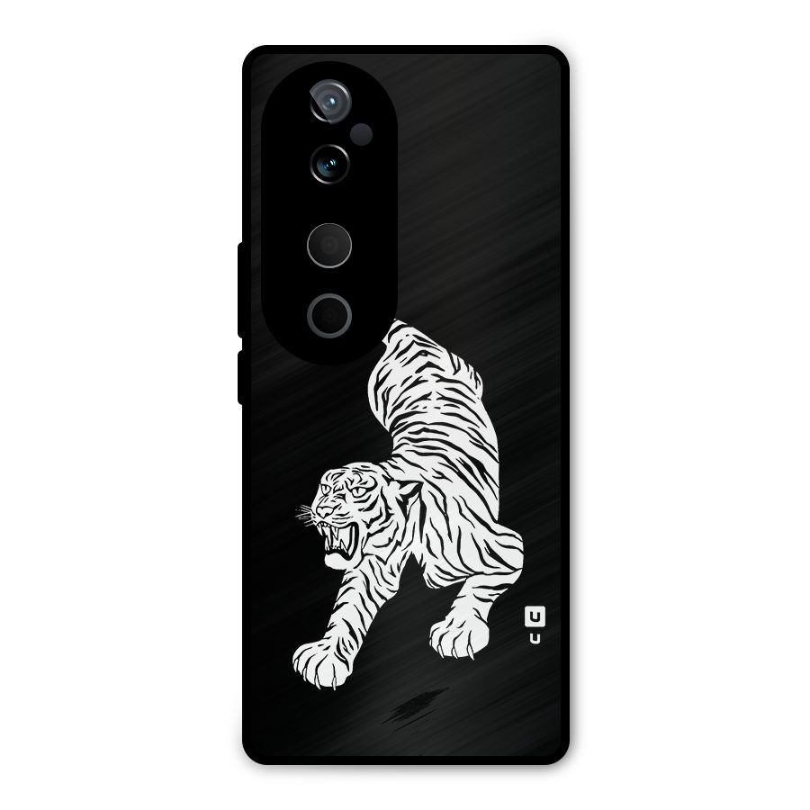 Bengal Tiger Stencil Art Metal Back Case for Vivo T3 Ultra