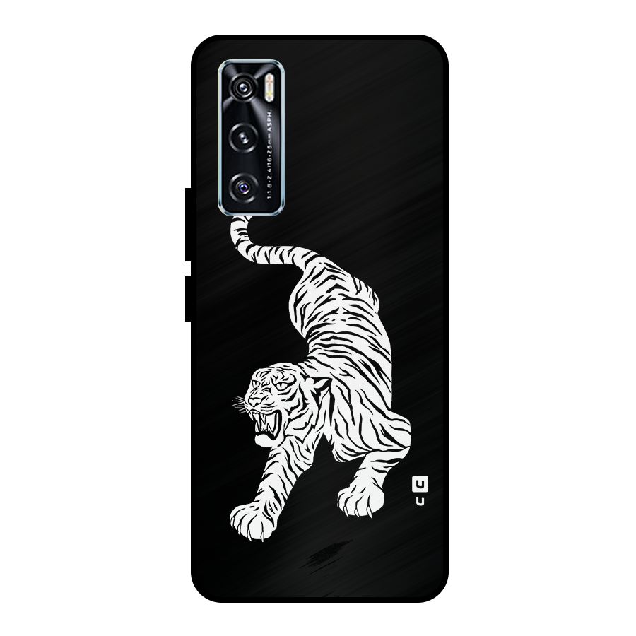 Bengal Tiger Stencil Art Metal Back Case for Vivo V20 SE