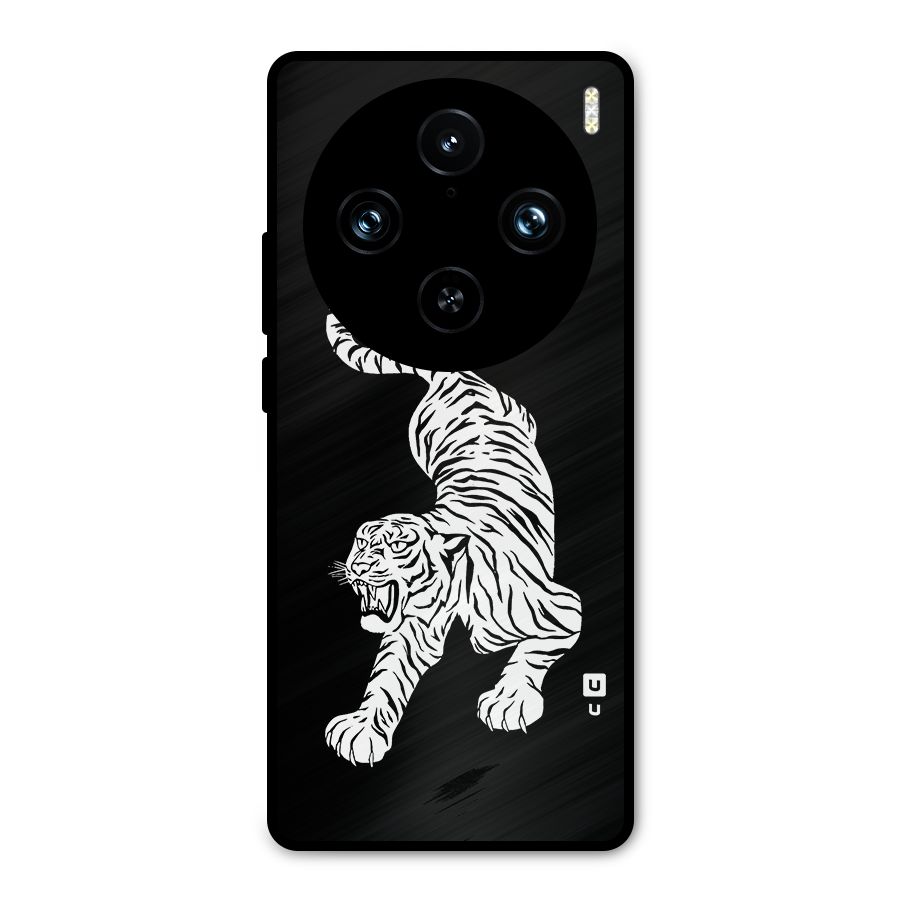 Bengal Tiger Stencil Art Metal Back Case for Vivo X100 Pro
