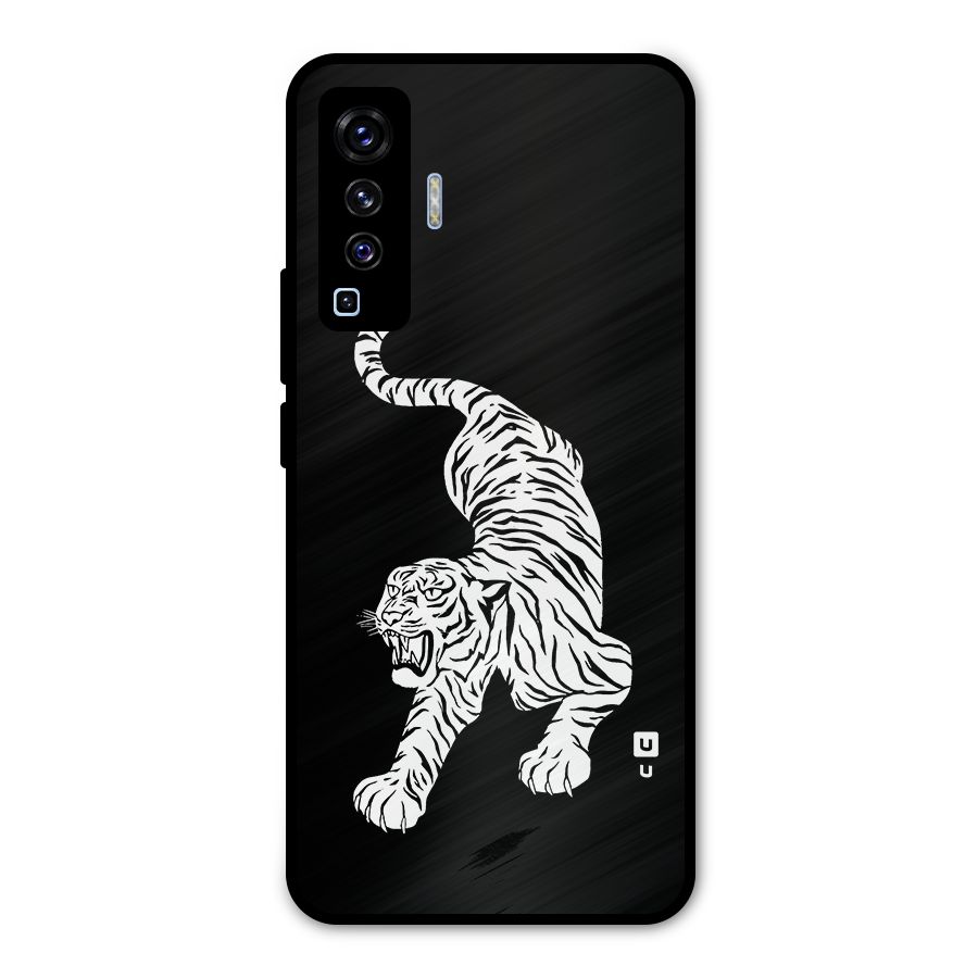 Bengal Tiger Stencil Art Metal Back Case for Vivo X50
