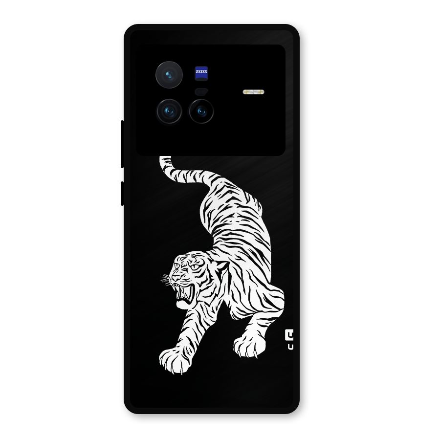 Bengal Tiger Stencil Art Metal Back Case for Vivo X80