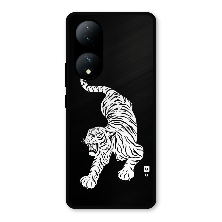 Bengal Tiger Stencil Art Metal Back Case for Vivo Y100a