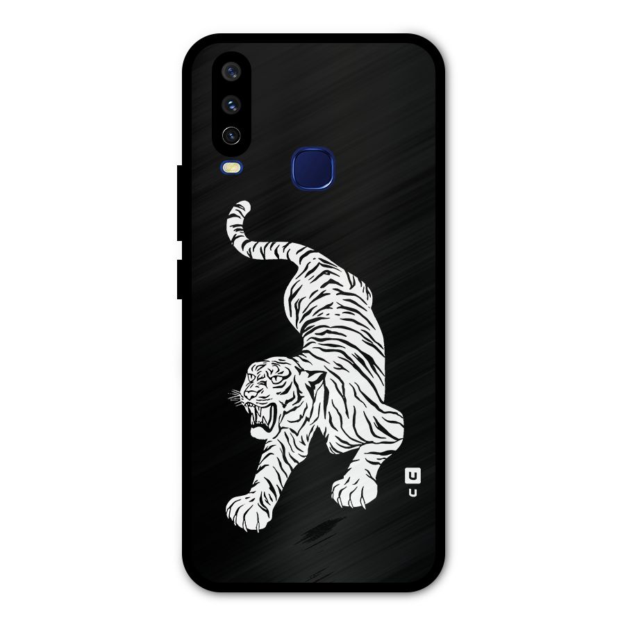 Bengal Tiger Stencil Art Metal Back Case for Vivo Y12