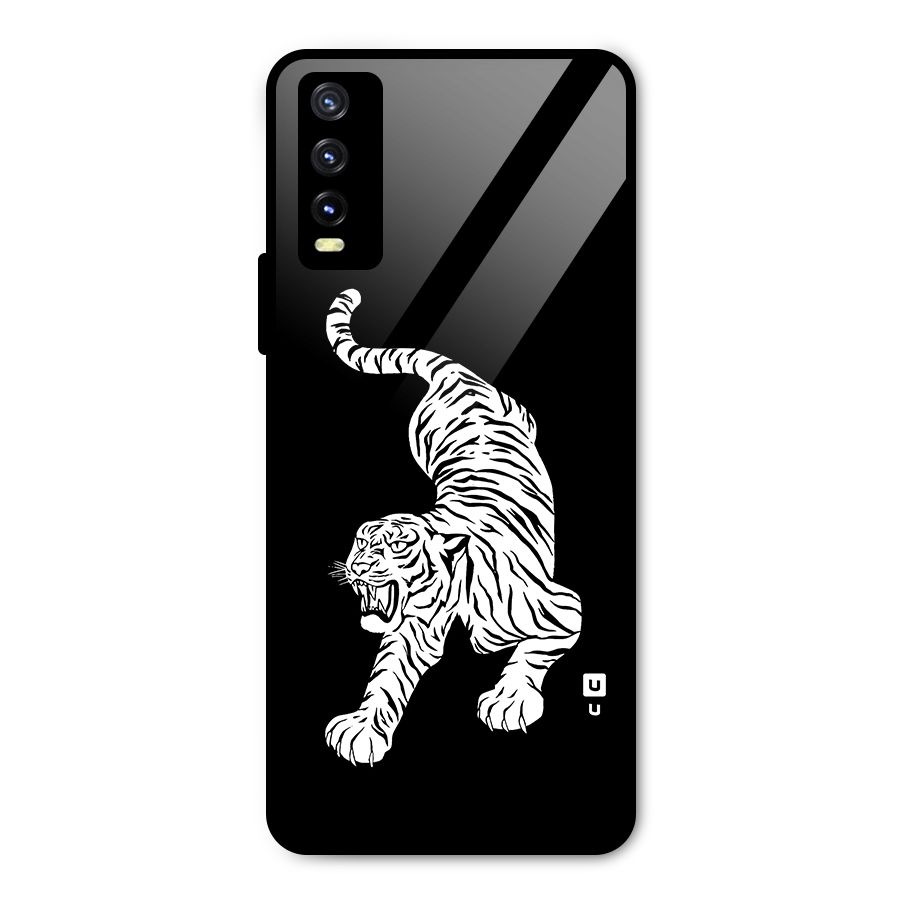 Bengal Tiger Stencil Art Metal Back Case for Vivo Y20i