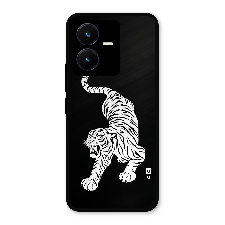 Bengal Tiger Stencil Art Metal Back Case for Vivo Y22