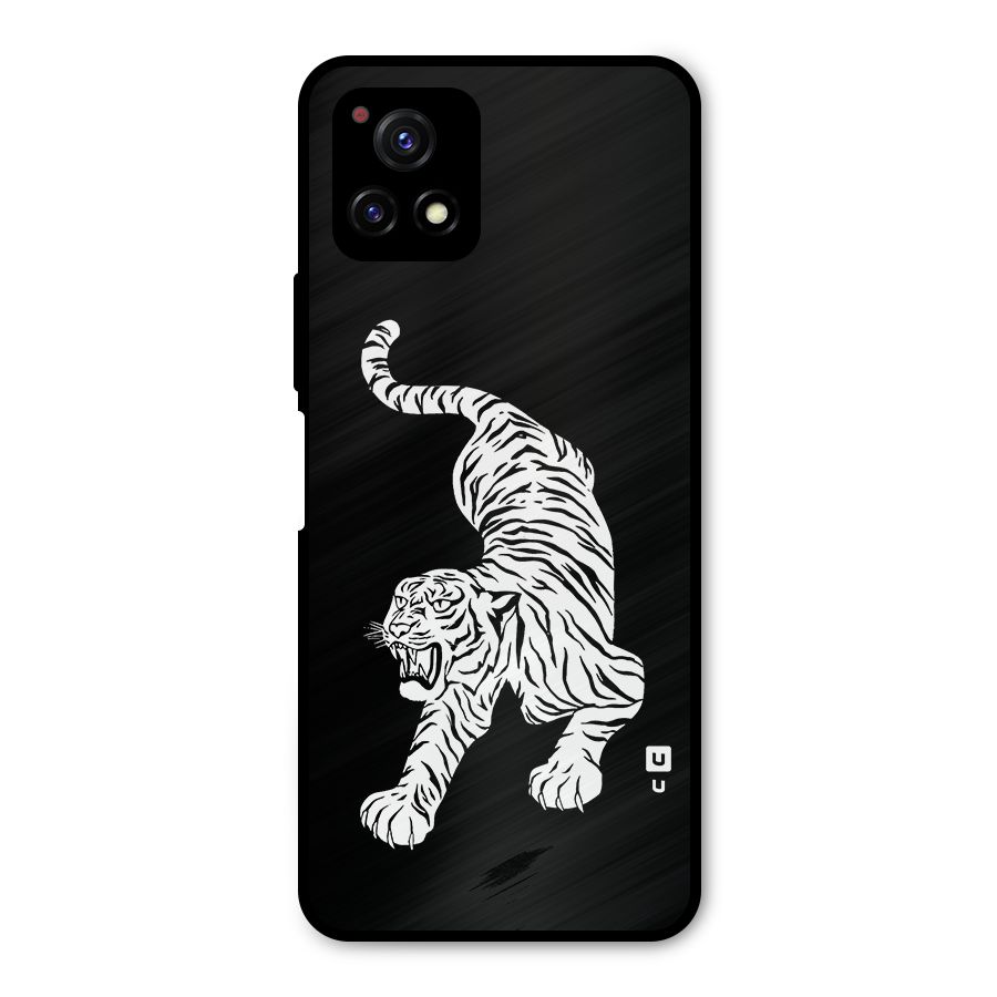 Bengal Tiger Stencil Art Metal Back Case for Vivo Y72 5G