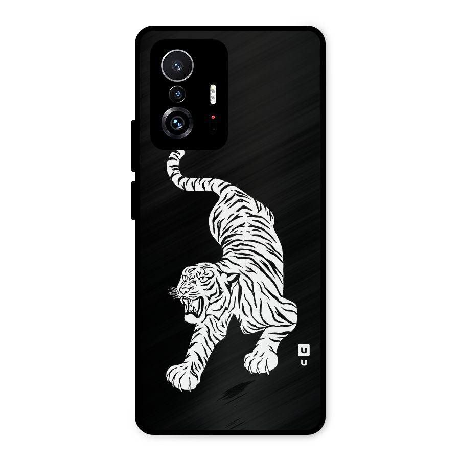 Bengal Tiger Stencil Art Metal Back Case for Xiaomi 11T Pro
