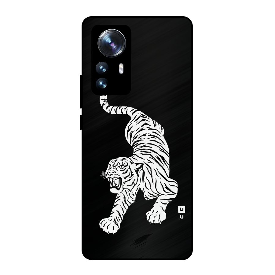 Bengal Tiger Stencil Art Metal Back Case for Xiaomi 12 Pro