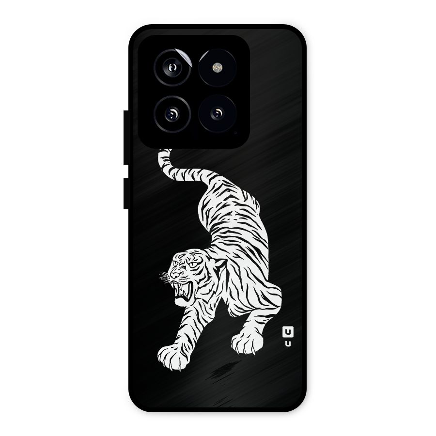Bengal Tiger Stencil Art Metal Back Case for Xiaomi 14