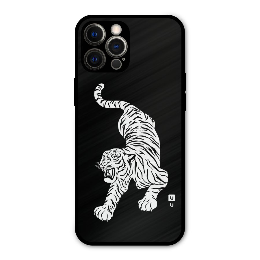 Bengal Tiger Stencil Art Metal Back Case for iPhone 12 Pro Max
