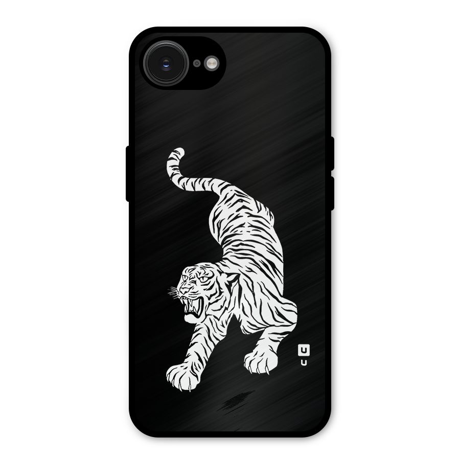 Bengal Tiger Stencil Art Metal Back Case for iPhone 16e