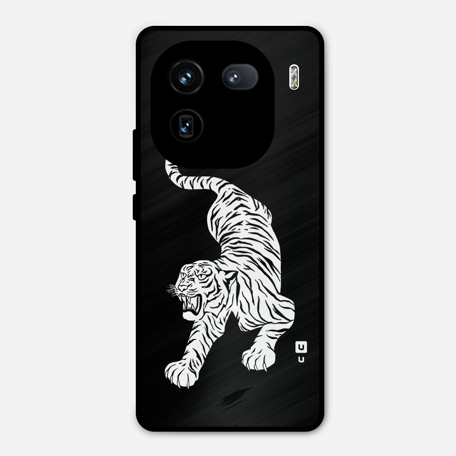 Bengal Tiger Stencil Art Metal Back Case for iQOO 12