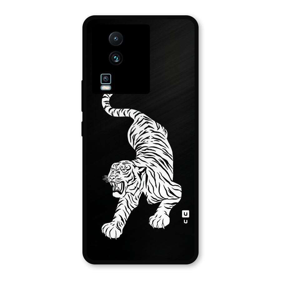 Bengal Tiger Stencil Art Metal Back Case for iQOO Neo 7 Pro