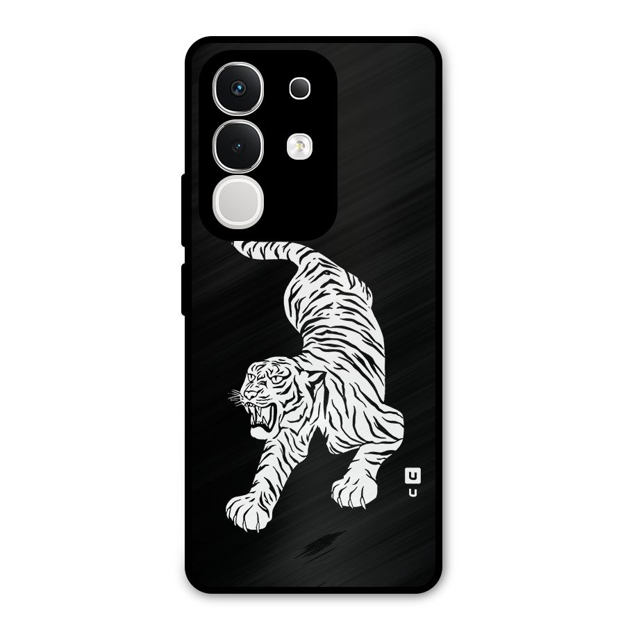 Bengal Tiger Stencil Art Metal Back Case for iQOO Z10x