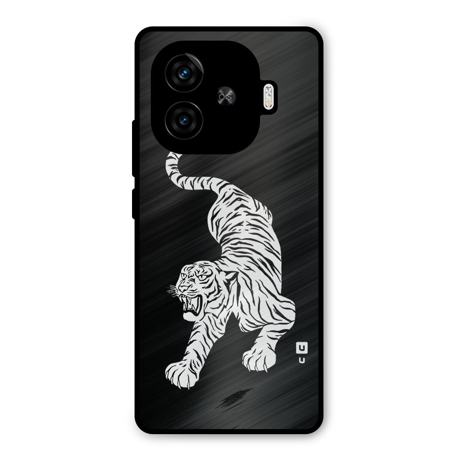 Bengal Tiger Stencil Art Metal Back Case for iQOO Z9 Turbo