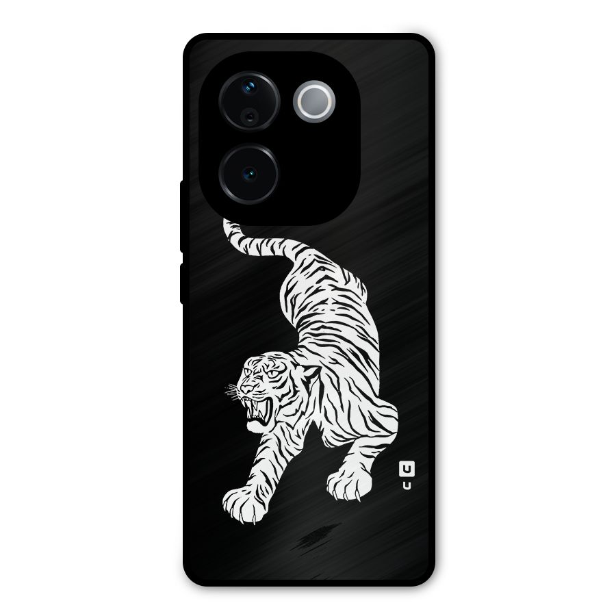Bengal Tiger Stencil Art Metal Back Case for iQOO Z9s Pro