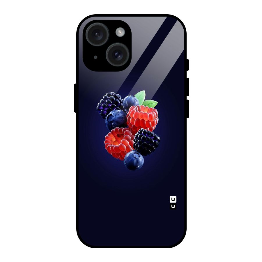 Berry Blast Glass Back Case for iPhone 15