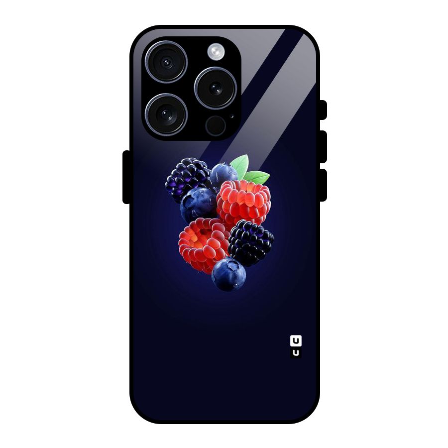 Berry Blast Glass Back Case for iPhone 15 Pro