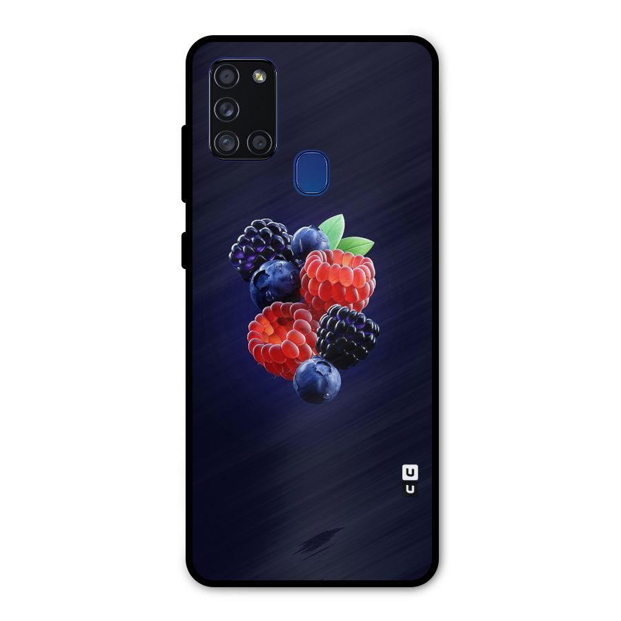 Berry Blast Metal Back Case for Galaxy A21s