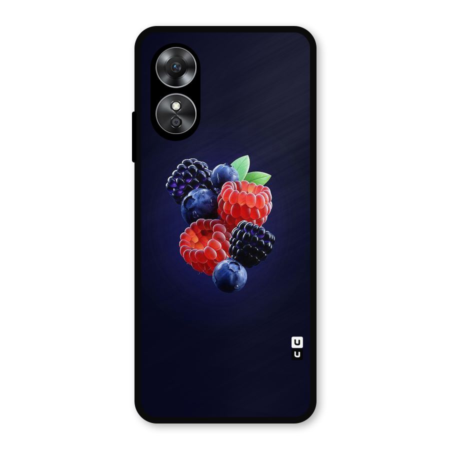 Berry Blast Metal Back Case for Oppo A17