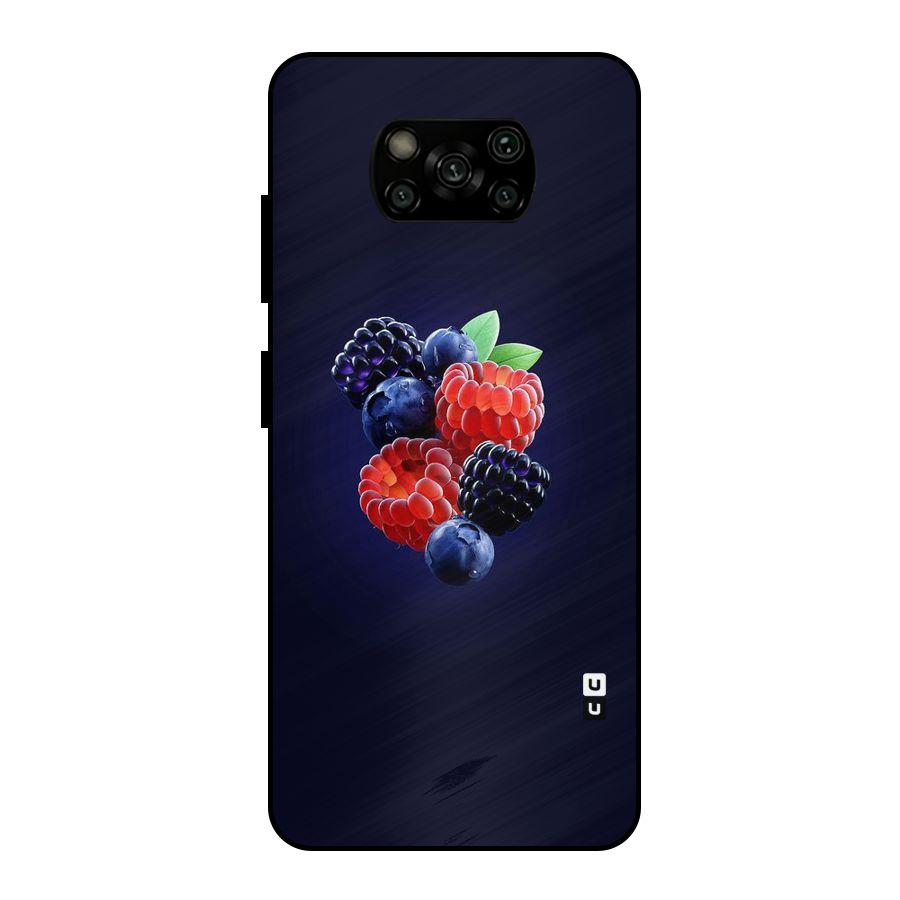 Berry Blast Metal Back Case for Poco X3